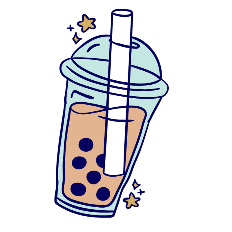 cartoon image of boba tea