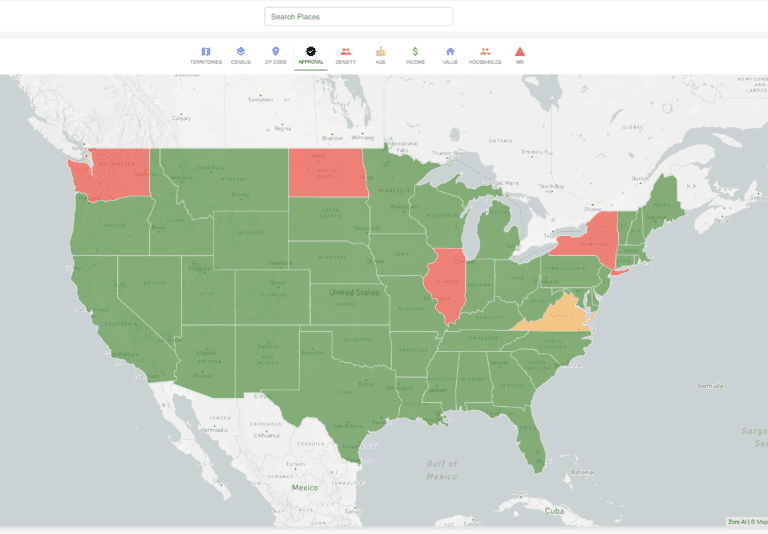 franchise approval status example map